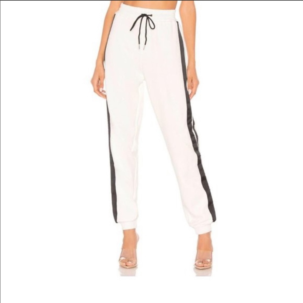 I.AM.GIA White Joggers Black Stripe